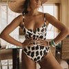 Image of bathing suit women one piece swimsuit maillot de bain femme 2019 padded Underwire V neck high leg one piece leopard swimsuit