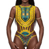 Image of bikinis 2019 mujer One Piece Swimsuit Bandage bodysuit African Printed Swimwear women Monokini Sexy High Neck Bathing bikini set