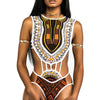 Image of bikinis 2019 mujer One Piece Swimsuit Bandage bodysuit African Printed Swimwear women Monokini Sexy High Neck Bathing bikini set