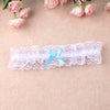 Image of color Women Sexy Lingerie Lace Floral Garter Belt Bowknot Leg Loop Wedding Garters Bridal Cosplay Fashion Stocking Ring White