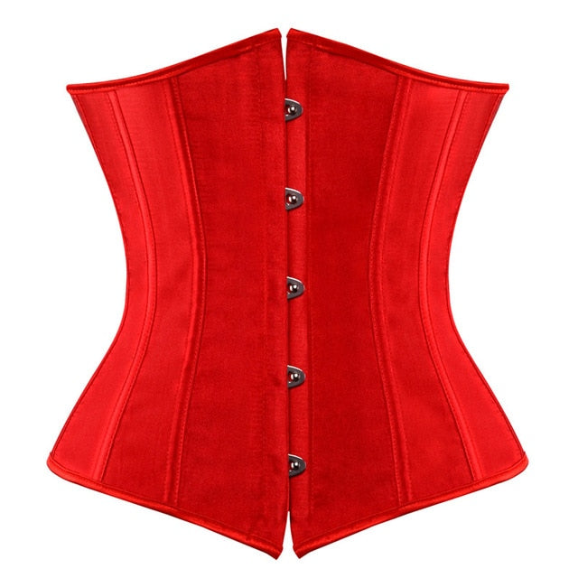 corset underbust plus size sexy bodyshaper costumes bustiers corsets cincher ladies burlesque corselet red black blue pink brown