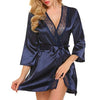 Image of lingerie sexy night dress 2019 New Satin Bridesmaid Robes White Faux Silk Wedding Bridal Sisters Dressing Gown/ Kimono Bathrobes