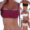 Image of sexy Women solid color Bandage Bikini Tops no Padded bandeau Bra Swimwear Swimsuit Bathing Beachwear biquini tops
