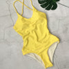 Image of sexy striped Solid Women Swimwear One piece Bikini Bandage strapless Halter Triangle Swimsuit bathing suit