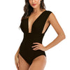 Image of swimsuit women one pieces swimwear female sexy hollow monokini black halter bathing suit pad swimming suit solid bodysuit 2020
