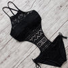 Image of swimsuit women one pieces swimwear female sexy hollow monokini black halter bathing suit pad swimming suit solid bodysuit 2020