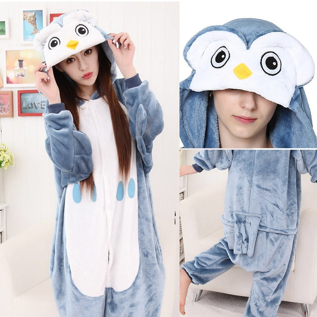 winter flannel кигуруми women men onesies cute cartoon animal stitch unicornio Pajamas Sets Unisex Pyjama Pijama sleepwear