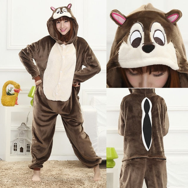 winter flannel кигуруми women men onesies cute cartoon animal stitch unicornio Pajamas Sets Unisex Pyjama Pijama sleepwear
