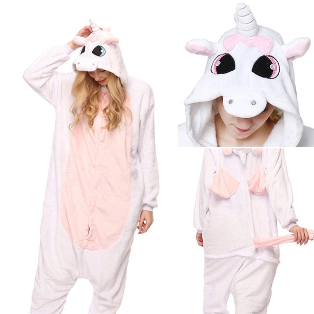 winter flannel кигуруми women men onesies cute cartoon animal stitch unicornio Pajamas Sets Unisex Pyjama Pijama sleepwear